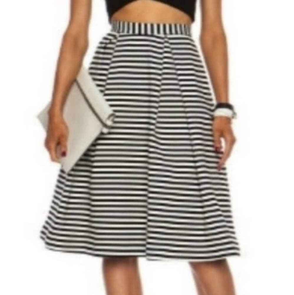 Nicholas Black and White Striped Skirt
